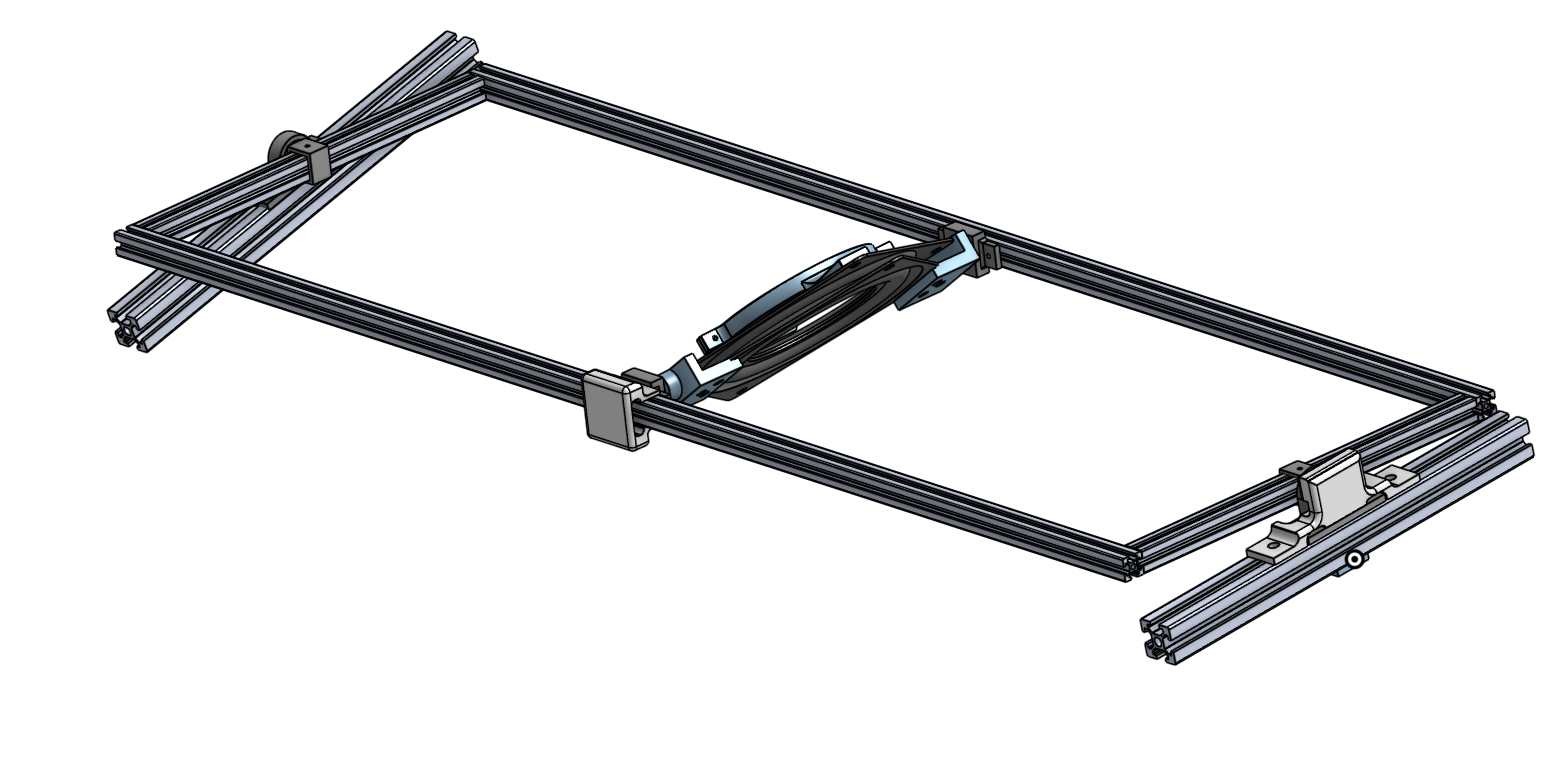 CAD render of the 3-DOF gimbal test stand