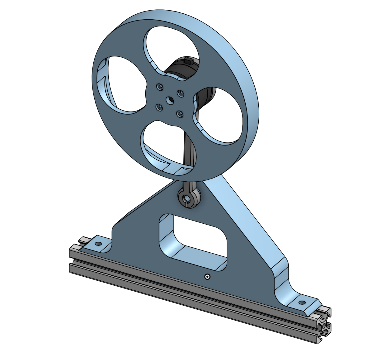 CAD render of the inverted pendulum wheel assembly